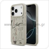 Θήκη TPU Karl Lagerfeld Apple iPhone 17 Pro Max Hardcase Grained Pattern Logo Γκρι
