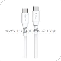 USB 2.0 Cable Devia EC636 USB C to USB C PD 60W 1m GRS White
