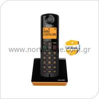 Ασύρματο Τηλέφωνο Alcatel S280 με Δυνατότητα Αποκλεισμού Κλήσεων Μαύρο-Πορτοκαλί
