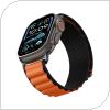 Λουράκι Spigen WBF1 Apple Watch (44/ 45/ 46/ 49mm) Μαύρο-Πορτοκαλί