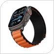 Λουράκι Spigen WBF1 Apple Watch (44/ 45/ 46/ 49mm) Μαύρο-Πορτοκαλί