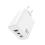 Travel Fast Charger inos with Triple Output USB A & 2xUSB C GaN PD QC 3.0 65W & USB C Cable 1m White
