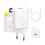 Travel Fast Charger Baseus Super Si 1C with USB C Output 25W & USB C Cable 1m White