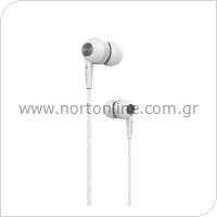 Hands Free Stereo Devia EL064 3.5mm Kintone White