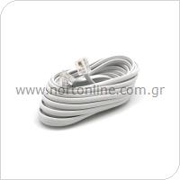 Telephone Extension Cable 5m White (Bulk)