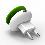 Travel Charger Osungo Mushroom GreenZERO with Single USB5V/1.0A White-Green