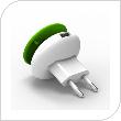 Φορτιστής Ταξιδίου Osungo Mushroom GreenZERO με Έξοδο USB 5V/1.0A Λευκό-Πράσινο