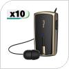 Ακουστικό Bluetooth iPro RH120 Retractable Μαύρο-Χρυσό (10 τεμ.)