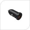 Car Fast Charger Devia EA442 with Dual Output USB A & USB C Mini PD + QC 3.0 30W Smart Black