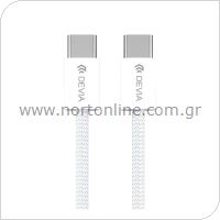 USB 2.0 Cable Devia EC325 Braided USB C to USB C PD 60W 1m Smart White
