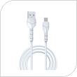Καλώδιο Σύνδεσης USB 2.0 Devia EC205 V2 USB A σε Micro USB 1m Kintone Λευκό