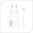 Travel Fast Charger Xiaomi HyperCharge Combo with Single Output USB A 90W & USB C Cable 1m White