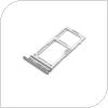 Βάση Κάρτας Sim & SD Samsung G975F Galaxy S10 Plus Λευκό (Original)