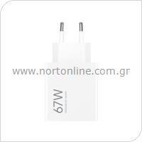 Φορτιστής Ταξιδίου Ταχείας Φόρτισης Xiaomi HyperCharge με Έξοδο USB A 67W Λευκό