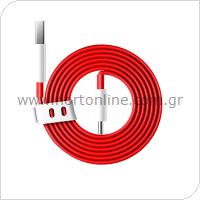 Καλώδιο OnePlus Warp C201A USB A σε USB C 1m Κόκκινο