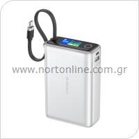 Power Bank Foneng PX132 65W 20000mAh with 3 Ports & Color Display Silver