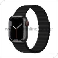 Λουράκι Devia Sport3 Silicone Magnet Apple Watch (42/ 44/ 45mm) Deluxe Μαύρο