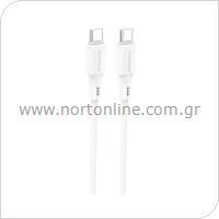 USB 2.0 Cable Foneng X120 Silicone USB C to USB C 100W 1m White
