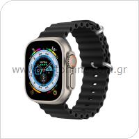 Strap Dux Ducis OceanWave Silicone Bracelet Apple Watch (38/ 40/ 41mm) Black
