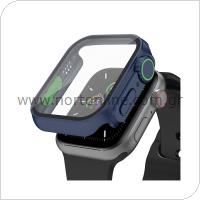 Θήκη PC με Tempered Glass Ahastyle WG115 Apple Watch 7/8/9 45mm Upgrade σε Ultra Μπλε