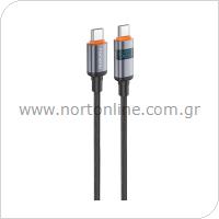 Καλώδιο Σύνδεσης USB 2.0 Foneng X116 Power Display Aluminum Alloy Braided USB C σε USB C 60W 1.2m Μαύρο