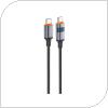 USB 2.0 Cable Foneng X116 Power Display Aluminum Alloy Braided USB C to USB C 60W 1.2m Black