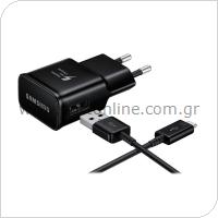 Φορτιστής Ταξιδίου Ταχείας Φόρτισης Samsung EP-TA20 5V-9V 2.0A 15W & Καλώδιο USB C Μαύρο
