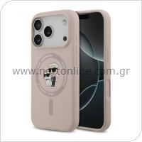 Θήκη Σιλικόνης Karl Lagerfeld Magsafe Apple iPhone 17 Pro Max Ring Karl & Choupette Ροζ