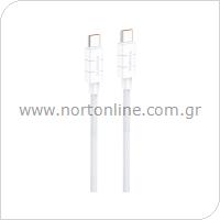 Καλώδιο Σύνδεσης USB 2.0 Foneng XS02 Braided USB C σε USB C 60W 1.2m Λευκό