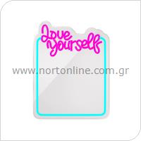 Neon LED Forever Light Καθρέπτης FMNE01 LOVE YOURSELF Μπλε-Ροζ