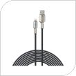 USB 2.0 Cable Devia EC417 Braided USB A to Lightning with Light 1.5m Mars Black-Silver