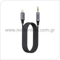 Καλώδιο Ήχου Foneng BM31 Metal Lightning σε 3.5mm 1m Μαύρο