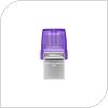 USB 3.2 Flash Disk Kingston DataTraveler Dual Drive DTDUO USB A & USB C 128GB Μωβ