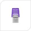USB 3.2 Flash Disk Kingston DataTraveler Dual Drive DTDUO USB A & USB C 128GB Μωβ