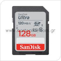 Κάρτα μνήμης SDXC C10 UHS-I  SanDisk Ultra 120MB/s 128GB