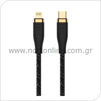 USB 2.0 Cable Woven Devia EC418 Braided USB C to Lightning 1.5m Star Black