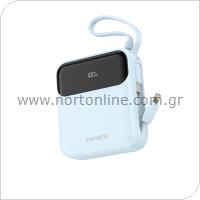 Φορτιστής Ανάγκης Foneng PX111 Mini PD 22.5W 10000mAh με 2 Ενσωματωμένα Καλώδια Μπλε