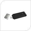 USB 3.2 Flash Disk Kingston DT70 USB C 128GB Black
