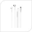 Hands Free Stereo A3 Devia EM109 USB C Kintone Λευκό