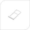 Βάση Κάρτας Sim & SD Huawei P30 Lite Λευκό (OEM)