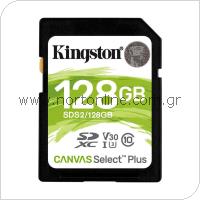 SDXC C10 UHS-I U3 Memory Card Kingston Canvas Select Plus 100MB/s 128GB
