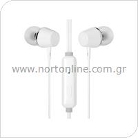 Hands Free Stereo HP DHE-7000 3.5mm Λευκό