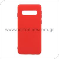 Θήκη Soft TPU inos Samsung G975F Galaxy S10 Plus S-Cover Κόκκινο