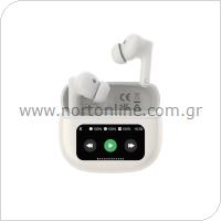 True Wireless Ακουστικά Bluetooth Devia ANC EM405 Pro3 με Οθόνη Λευκό