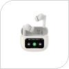 True Wireless Ακουστικά Bluetooth Devia ANC EM405 Pro3 με Οθόνη Λευκό