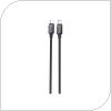 USB 2.0 Cable Foneng X119 Zinc Alloy Head Braided USB C to USB C 100W 1m Black