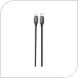 USB 2.0 Cable Foneng X119 Zinc Alloy Head Braided USB C to USB C 100W 1m Black