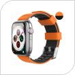 Λουράκι Σιλικόνης Ahastyle WA11 Duotone Premium Silicone Apple Watch (38/ 40/ 41mm) Πορτοκαλί-Μαύρο