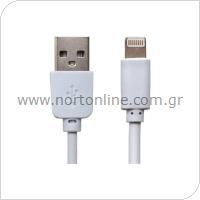 Καλώδιο Σύνδεσης USB 2.0 USB A σε Lightning 0.3m Λευκό (Ασυσκεύαστο)