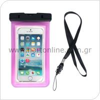 Waterproof Case inos for Smartphones up to 6.7'' Clear Pink
